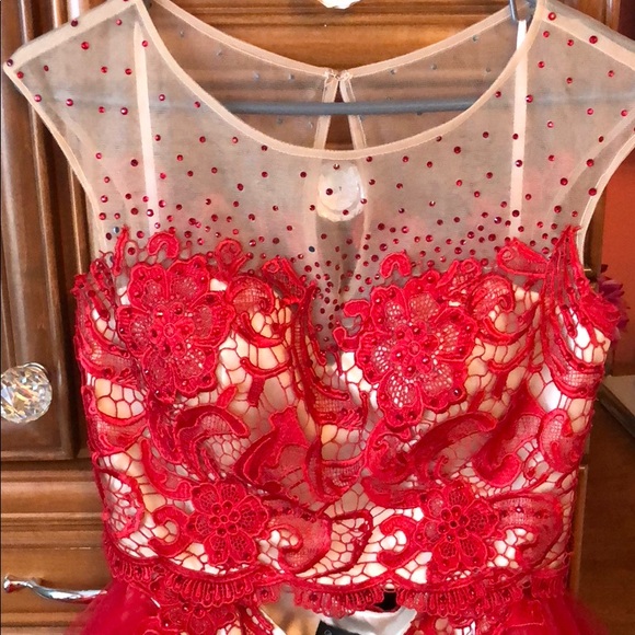 Dave and Johnny red two piece dress - Picture 4 of 6